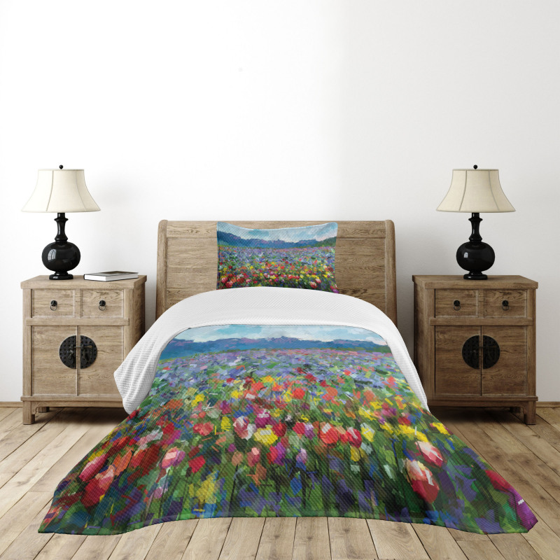 Rural Landscape Tulip Bedspread Set