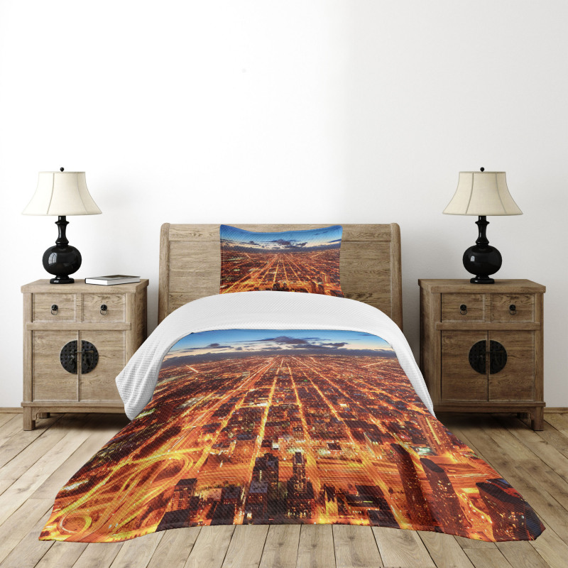 Chicago Downtown Aerial Bedspread Set