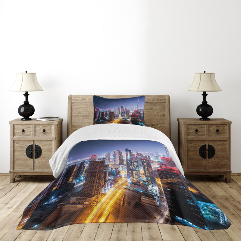 Night Dubai Tourist Travel Bedspread Set