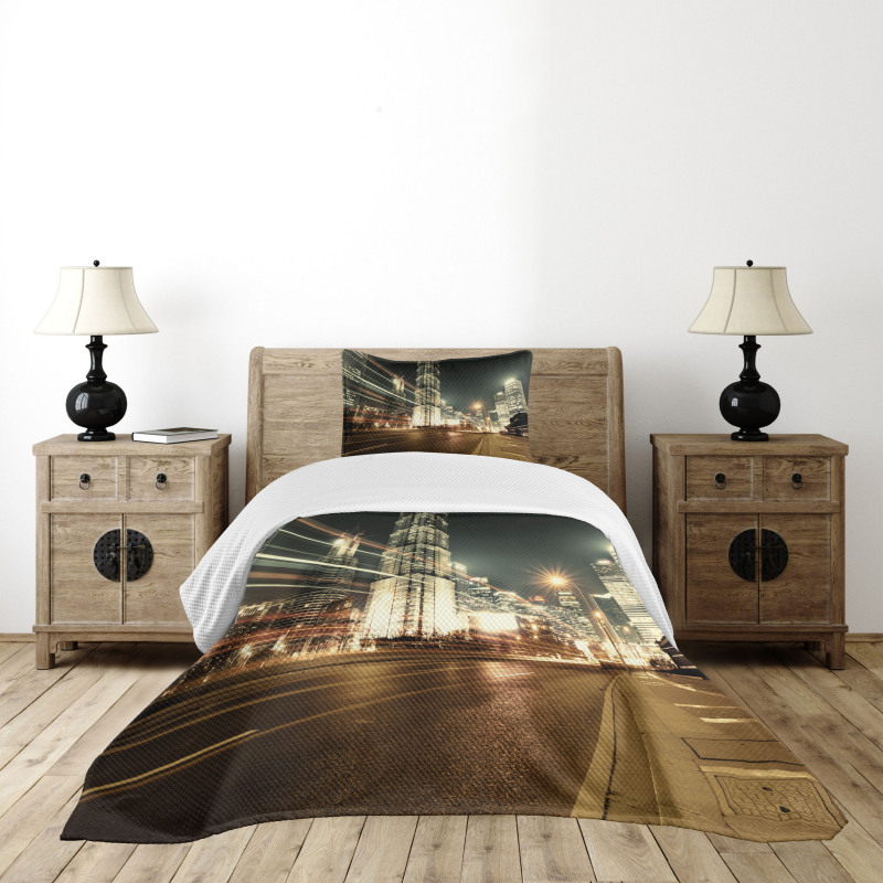 Shanghai Finance Zone View Bedspread Set