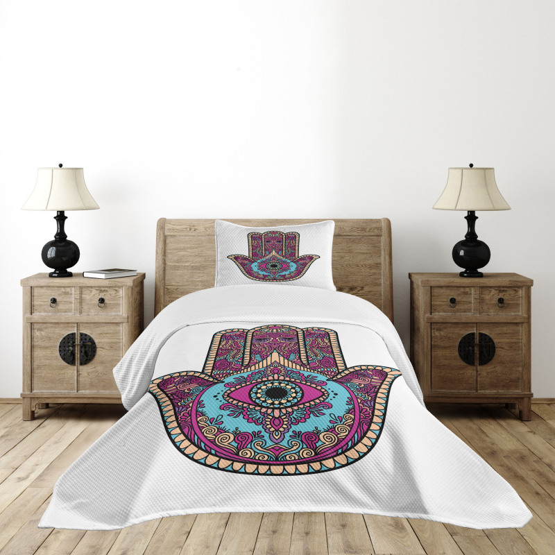 Doodle Swirls Evil Eye Bedspread Set