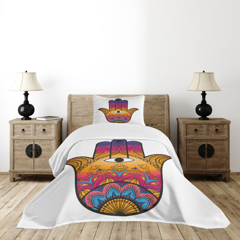 Mystical Colorful Lotus Bedspread Set