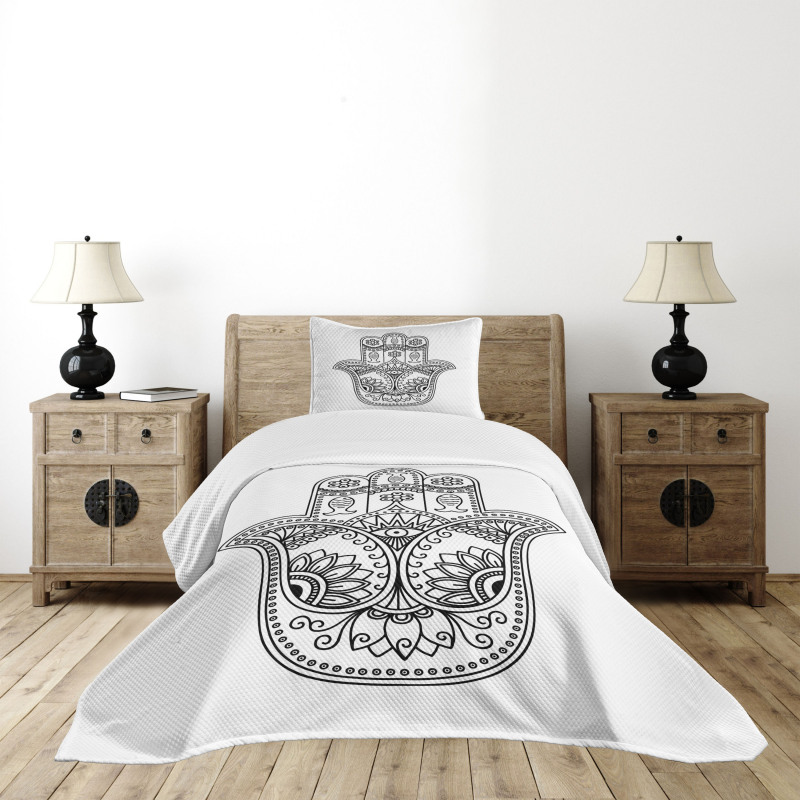 Fish Flowers Evil Eye Bedspread Set