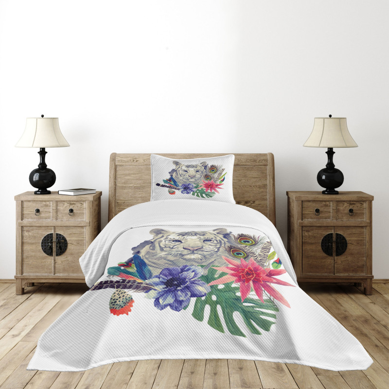 Retro Feline Cat Bedspread Set