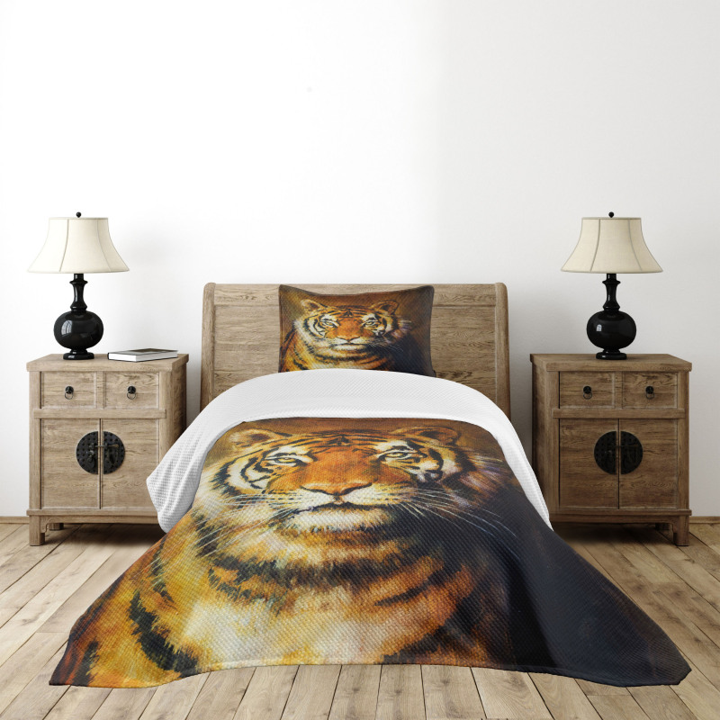 Oil Painting Style Animal Bedspread Set