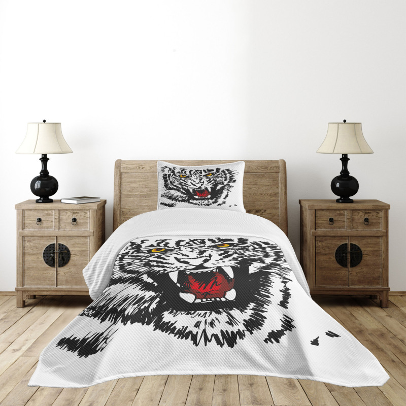 Angry Feline Vivid Eyes Bedspread Set