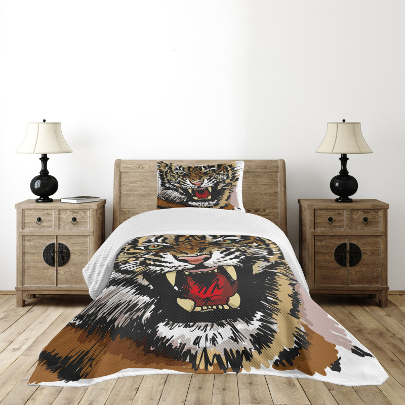 Angry Eyes Sketch Art Bedspread Set