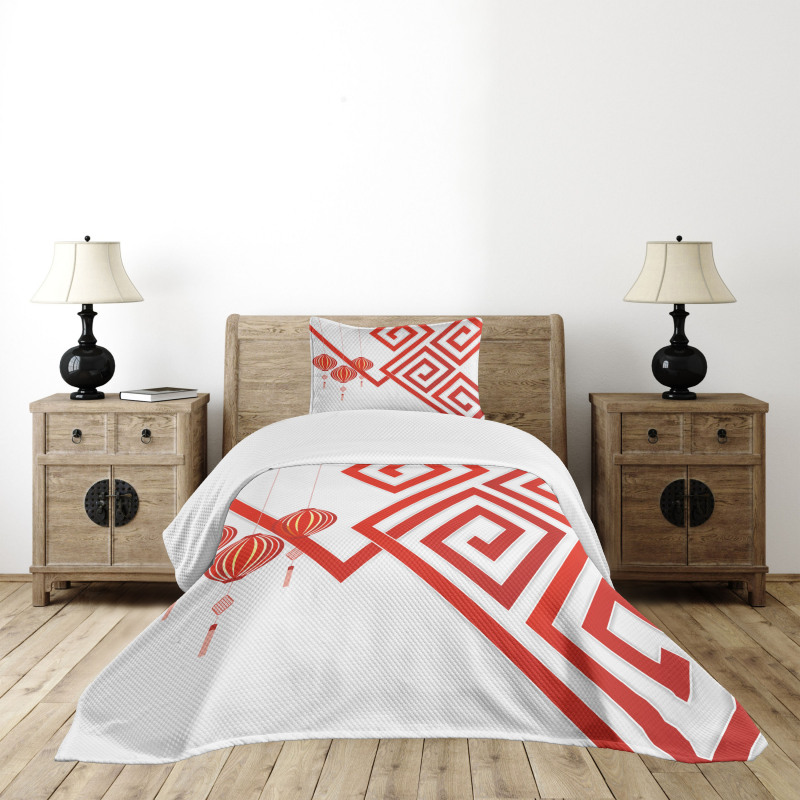 Chinese Abstract Art Bedspread Set