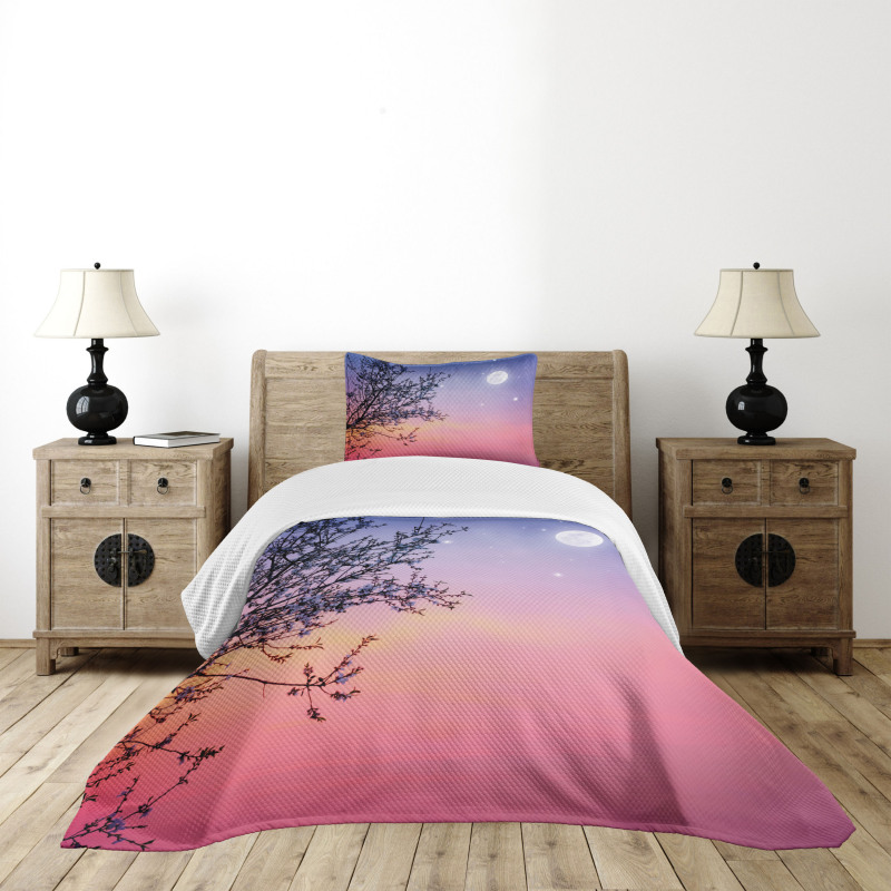 Dreamy Sky Spring Tree Bedspread Set