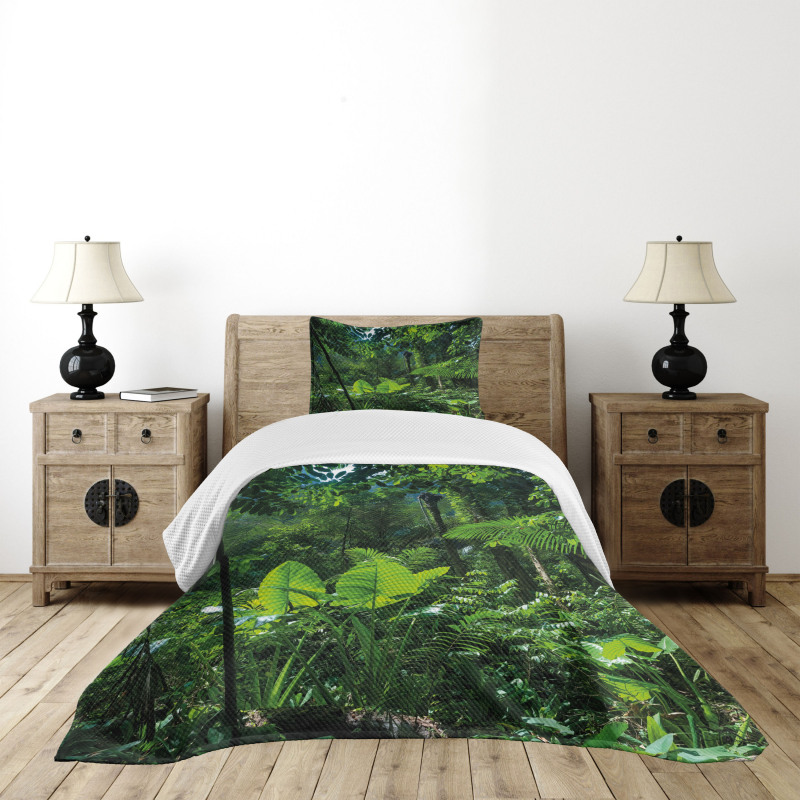 Green Untouched Nature Bedspread Set