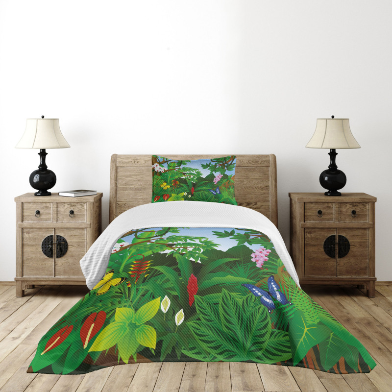 Lively Forest Trees Bedspread Set