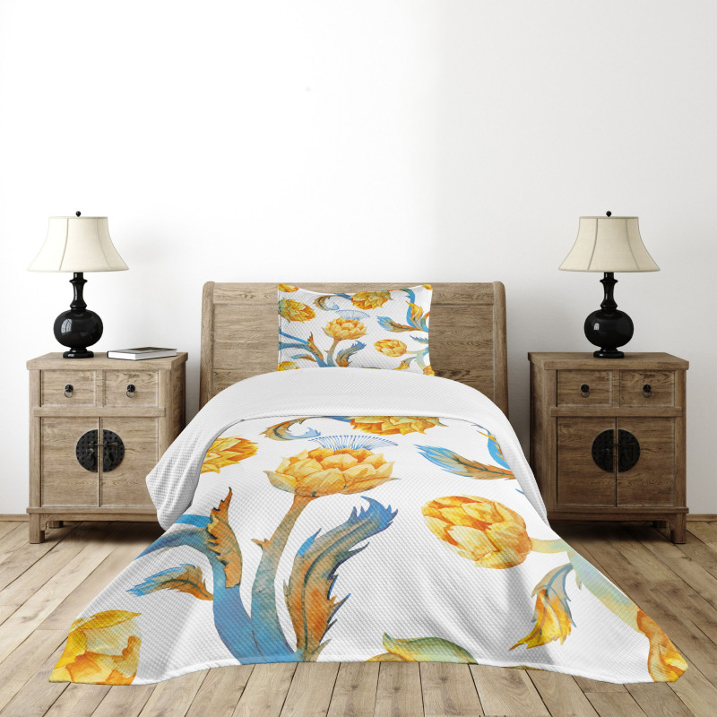 Watercolor Vegetables Bedspread Set