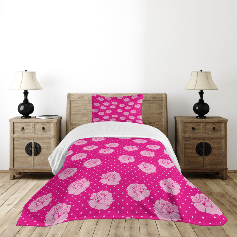 Vintage Roses Love Dot Bedspread Set