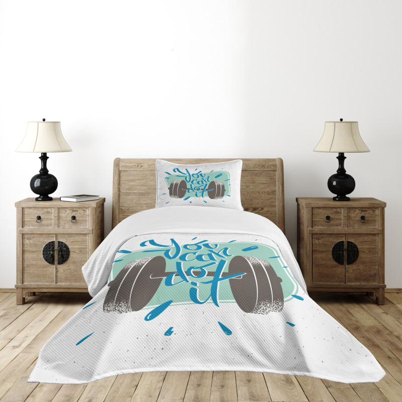 Retro Inspiration Words Bedspread Set