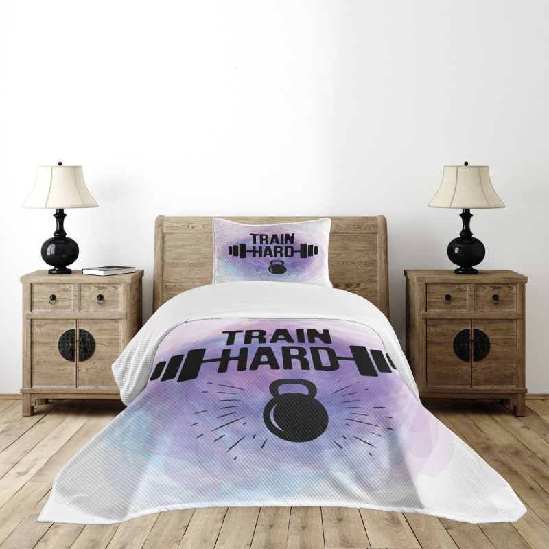 Watercolors Train Hard Bedspread Set