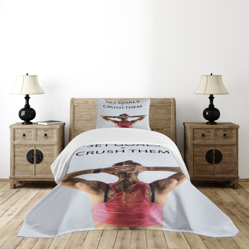 Athletic Model Woman Bedspread Set