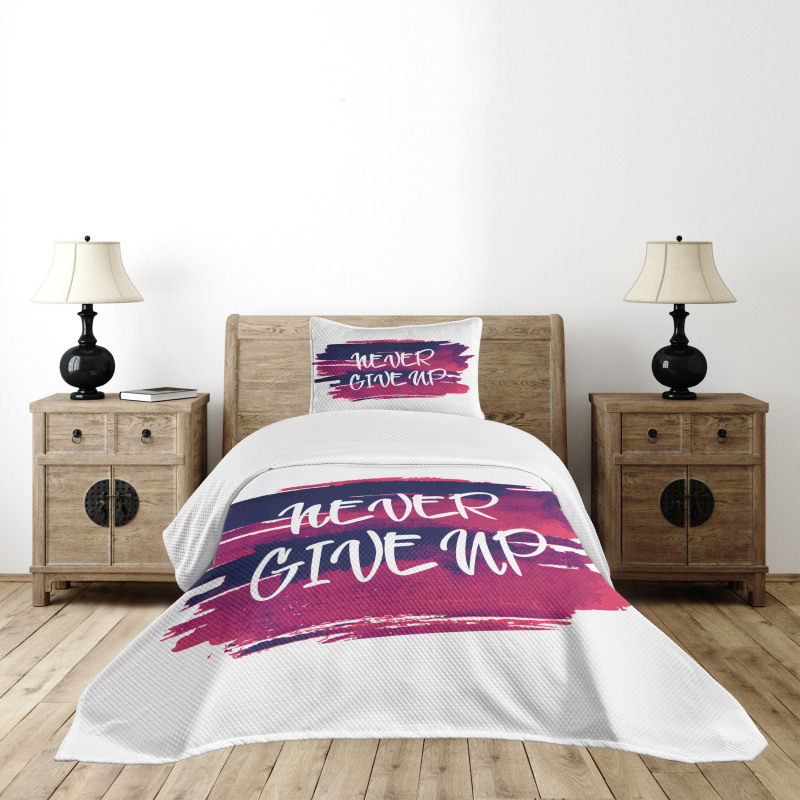 Brushstrokes with Words Bedspread Set