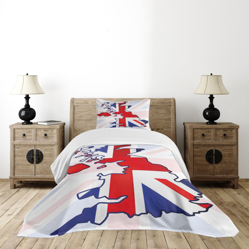 Country Map Flag Bedspread Set