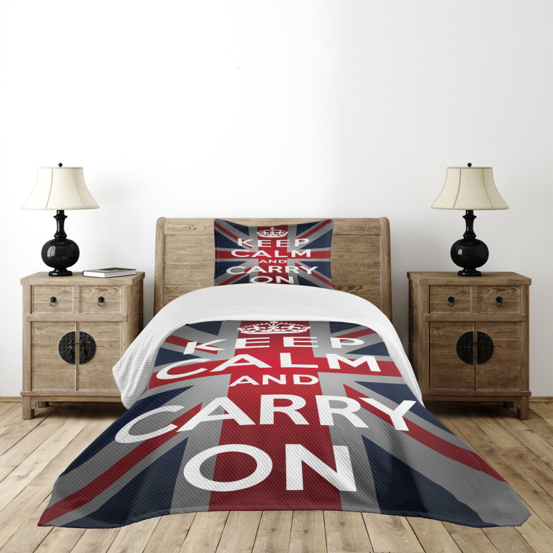 Words Crown UK Flag Bedspread Set