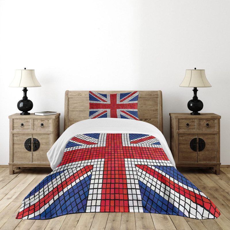 Mosaic British Flag Bedspread Set