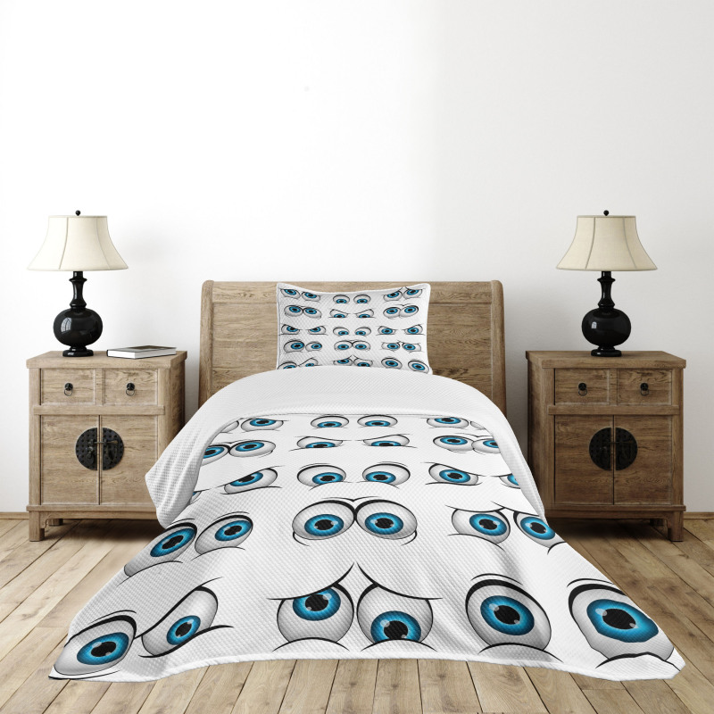 Cartoon Emoticons Funny Bedspread Set