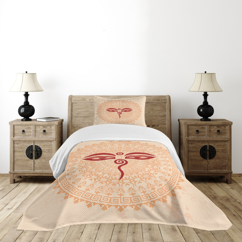 Oriental Mandala Ancient Zen Bedspread Set