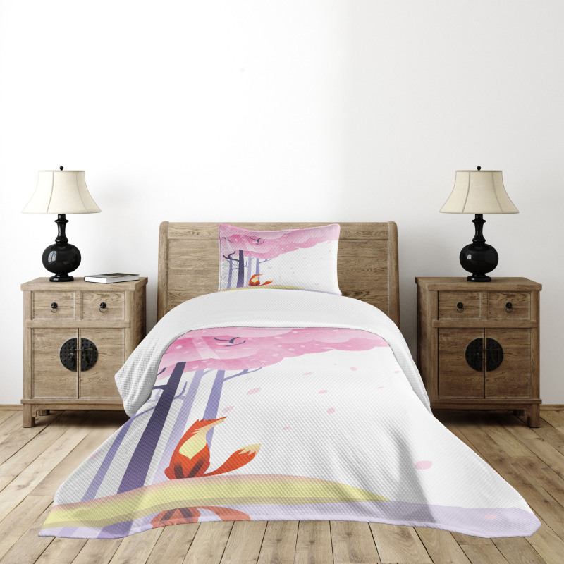 Spring Pink Sakura Idyllic Bedspread Set