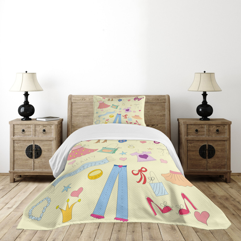 Doodle Items Bedspread Set