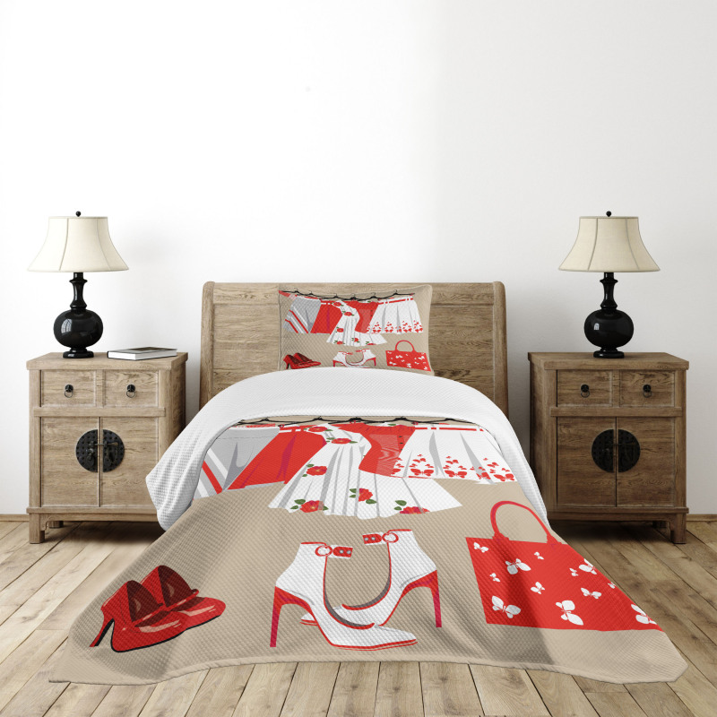 Clothes Shoes Bedspread Set