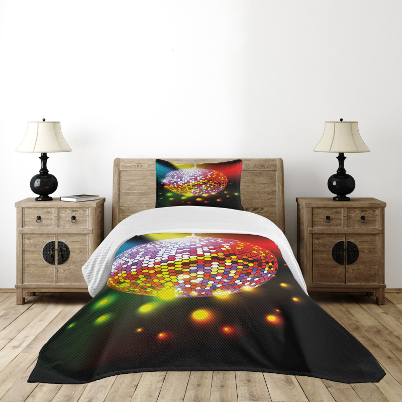 Vivid Disco Ball Bedspread Set