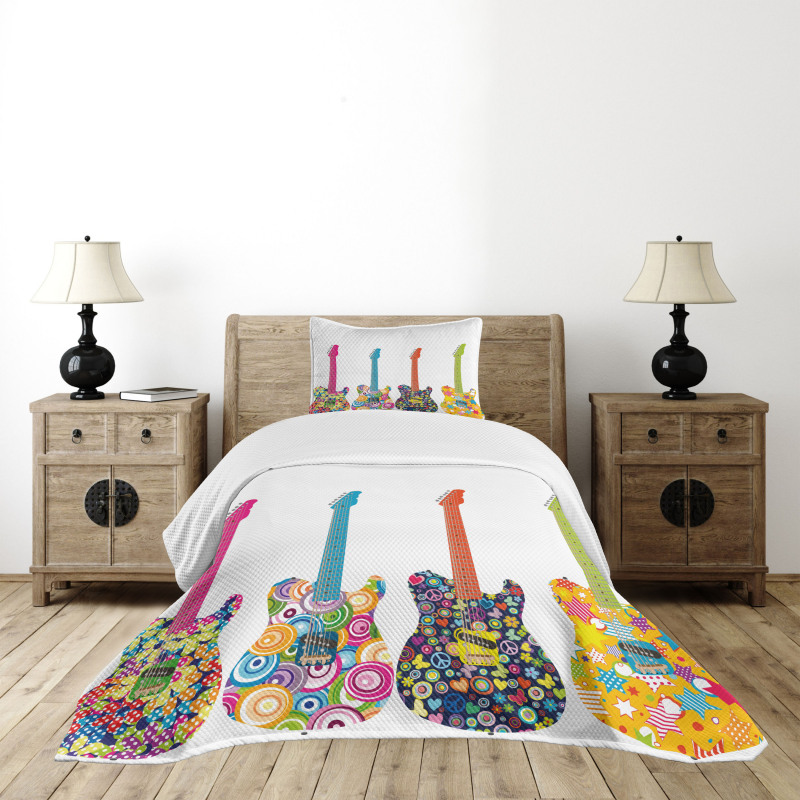 Colorful Flowers Star Bedspread Set