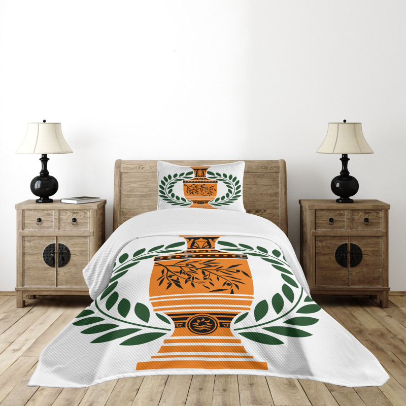 Greek Vase Laurel Bedspread Set