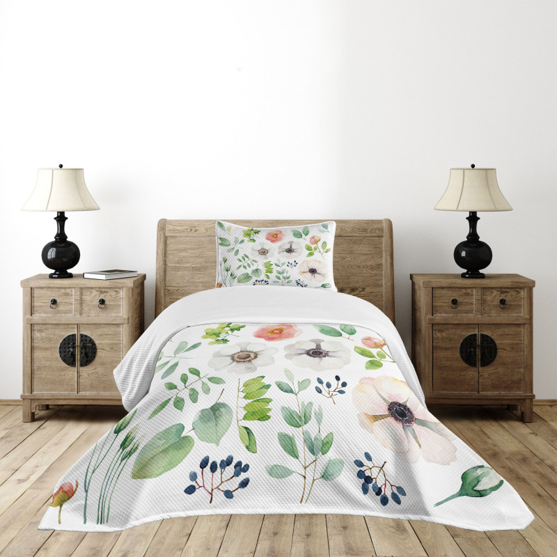 Floral Elements Bedspread Set