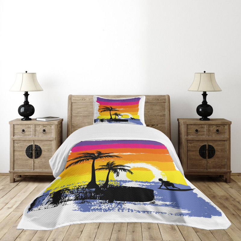 Tropical Beach Bedspread Set