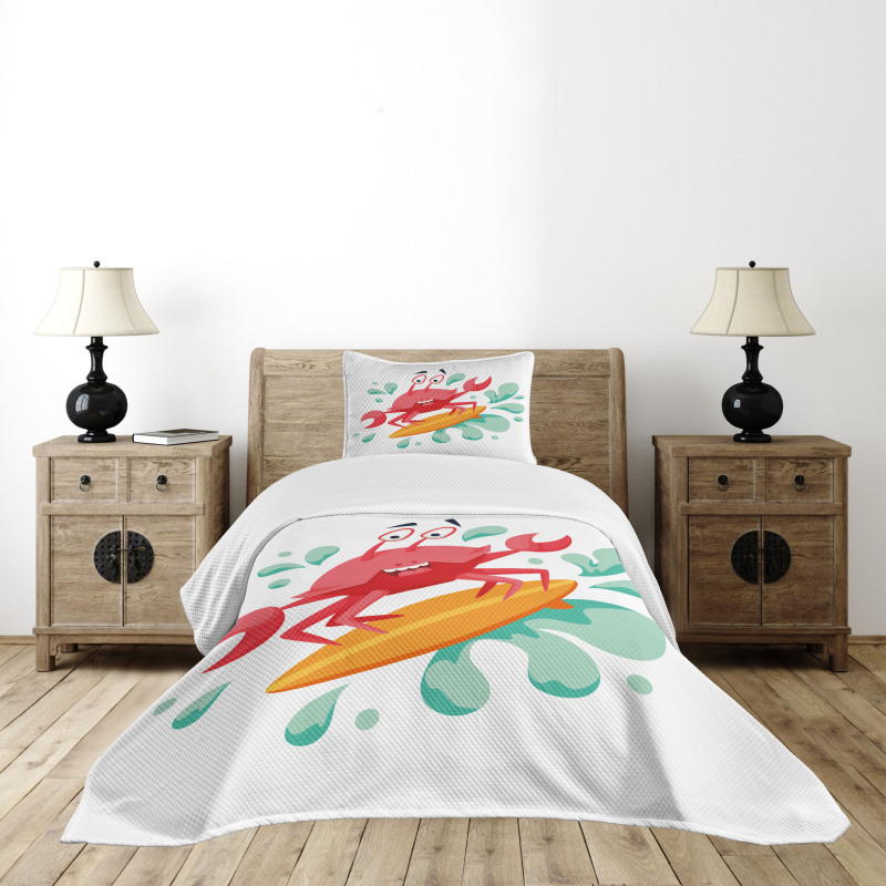 Caricature Crab Bedspread Set