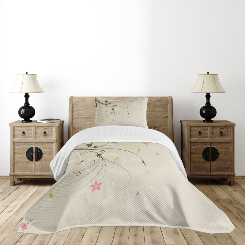 Bouquet Shabby Plant Bedspread Set