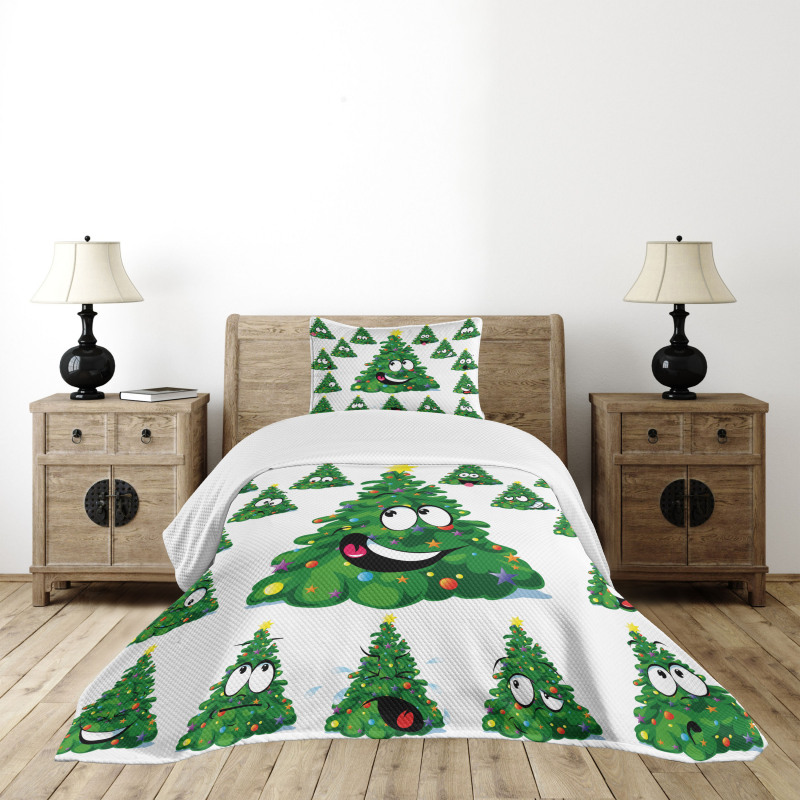 Xmas Cartoon Funny Bedspread Set