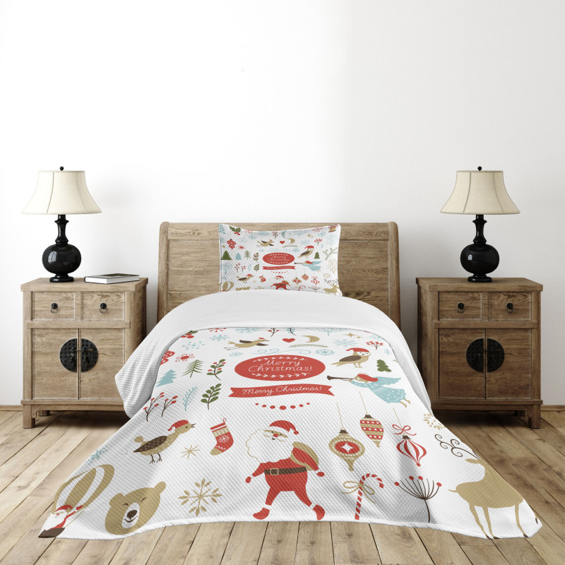 Xmas Elements Design Bedspread Set