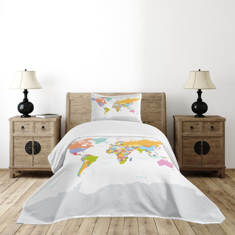 Detailed Political Colorful Bedspread Set