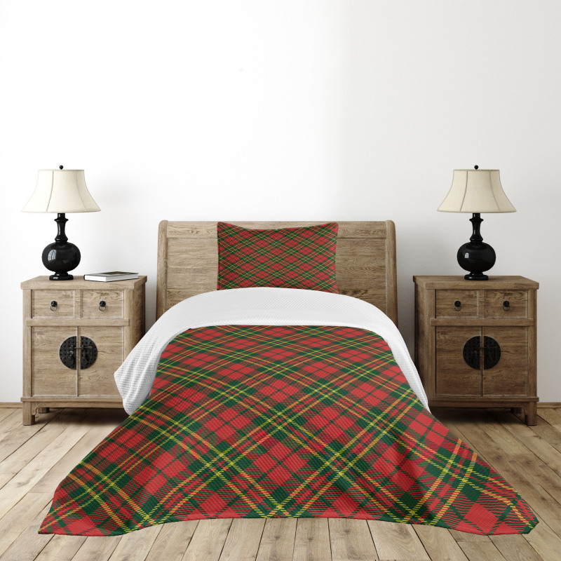 Irish Tartan Xmas Bedspread Set