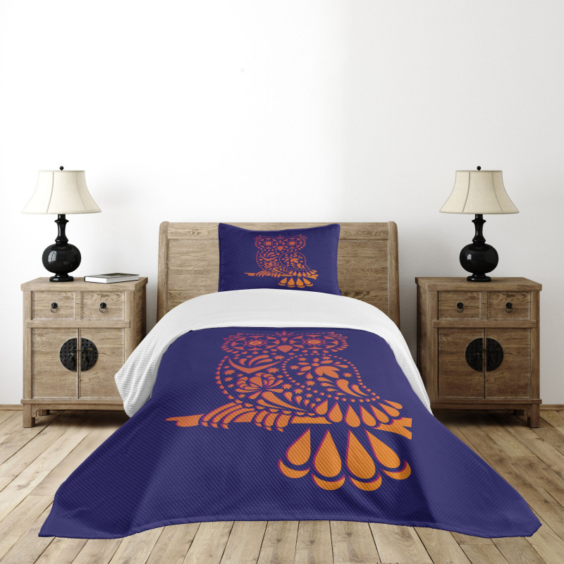 Ornamental Vintage Owl Bedspread Set