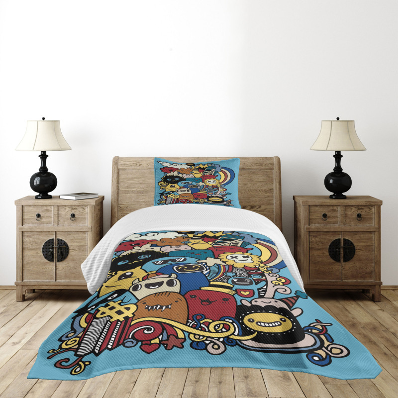 Various Monsters Universe Bedspread Set