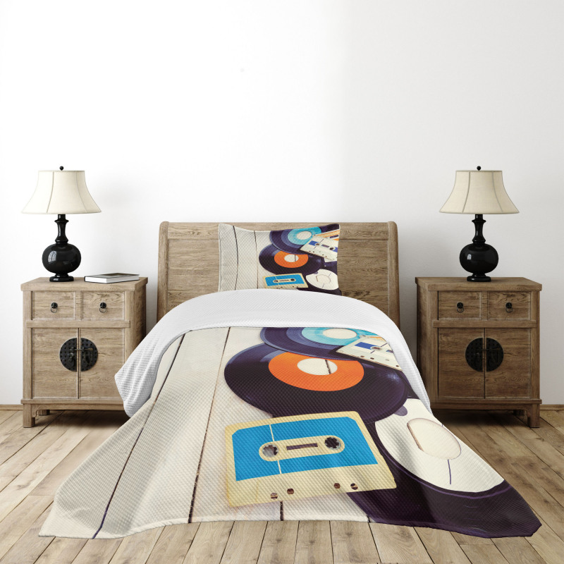 Gramophone Records Audio Bedspread Set