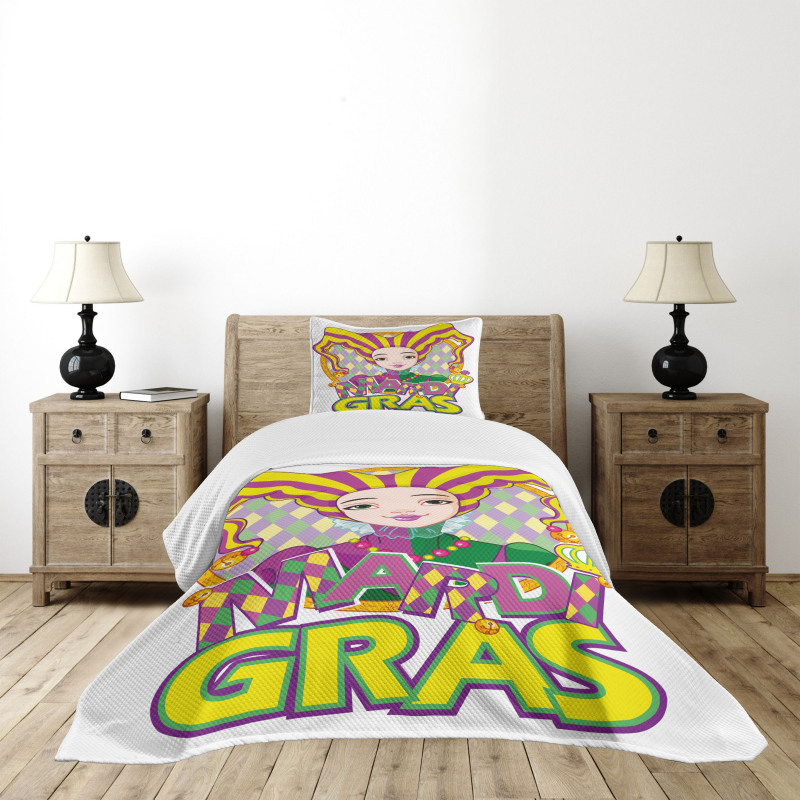 Carnival Girl in Hat Bedspread Set