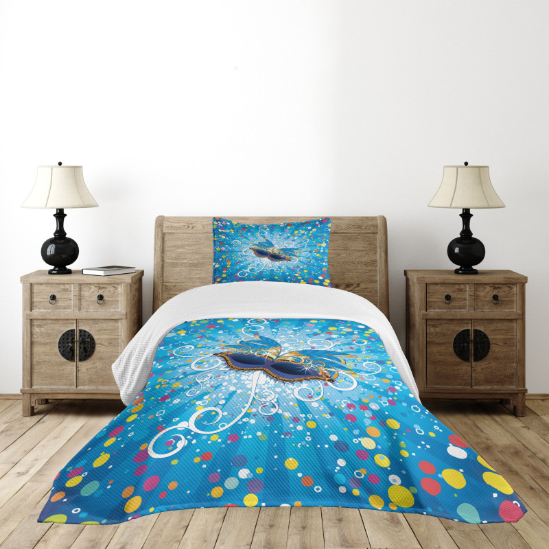 Colorful Dots Swirls Bedspread Set