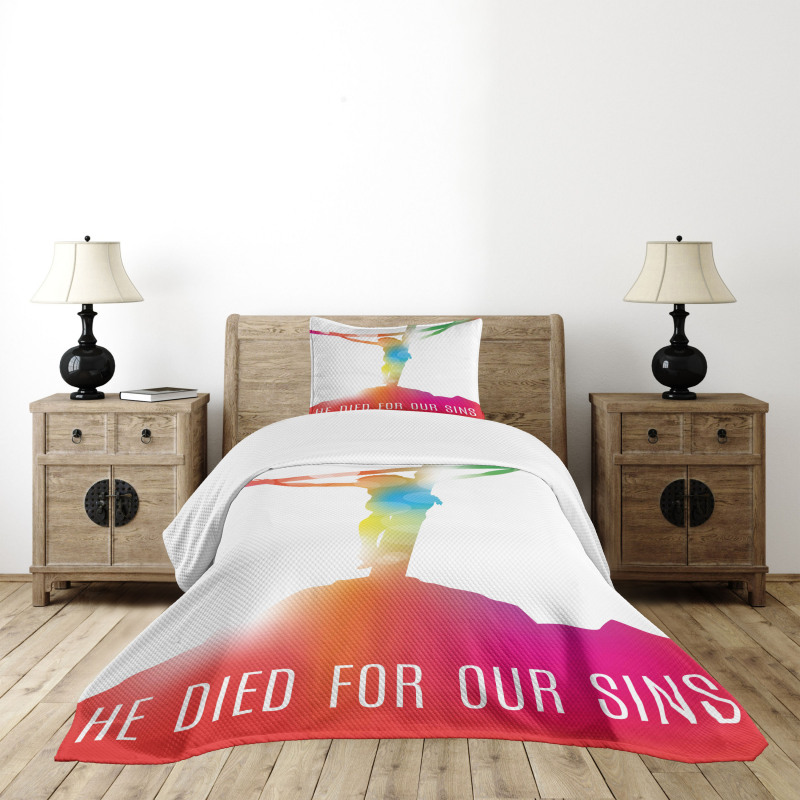 Scenery with a Message Color Bedspread Set