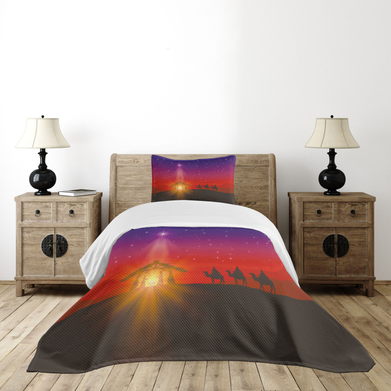 Star with Camels Desert Bedspread Set