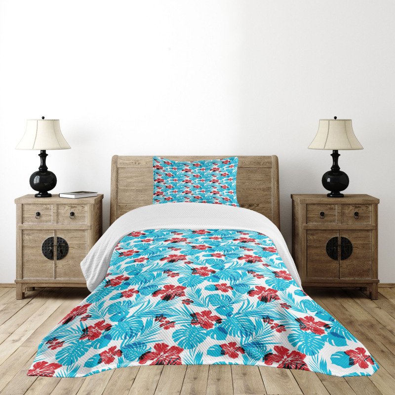 Island Vegetation Leaves Bedspread Set