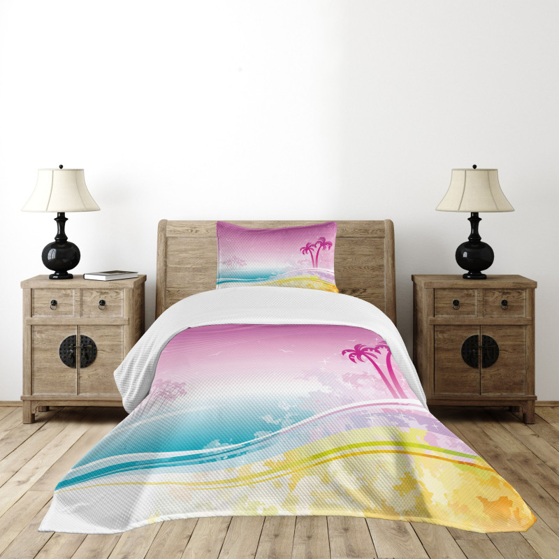 Fantasy Beach Island Coast Bedspread Set