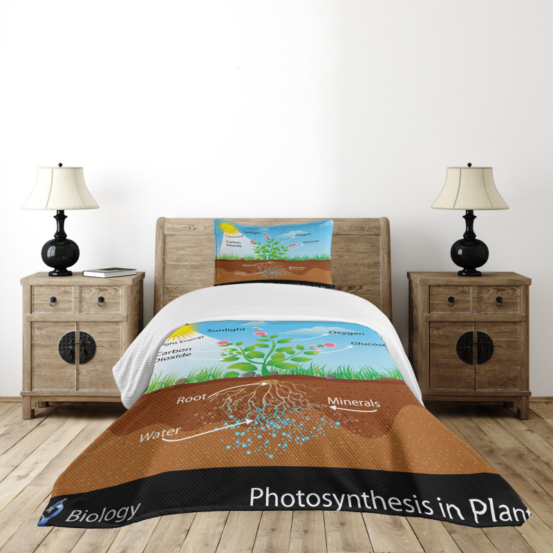 Plant Diagram Style Bedspread Set